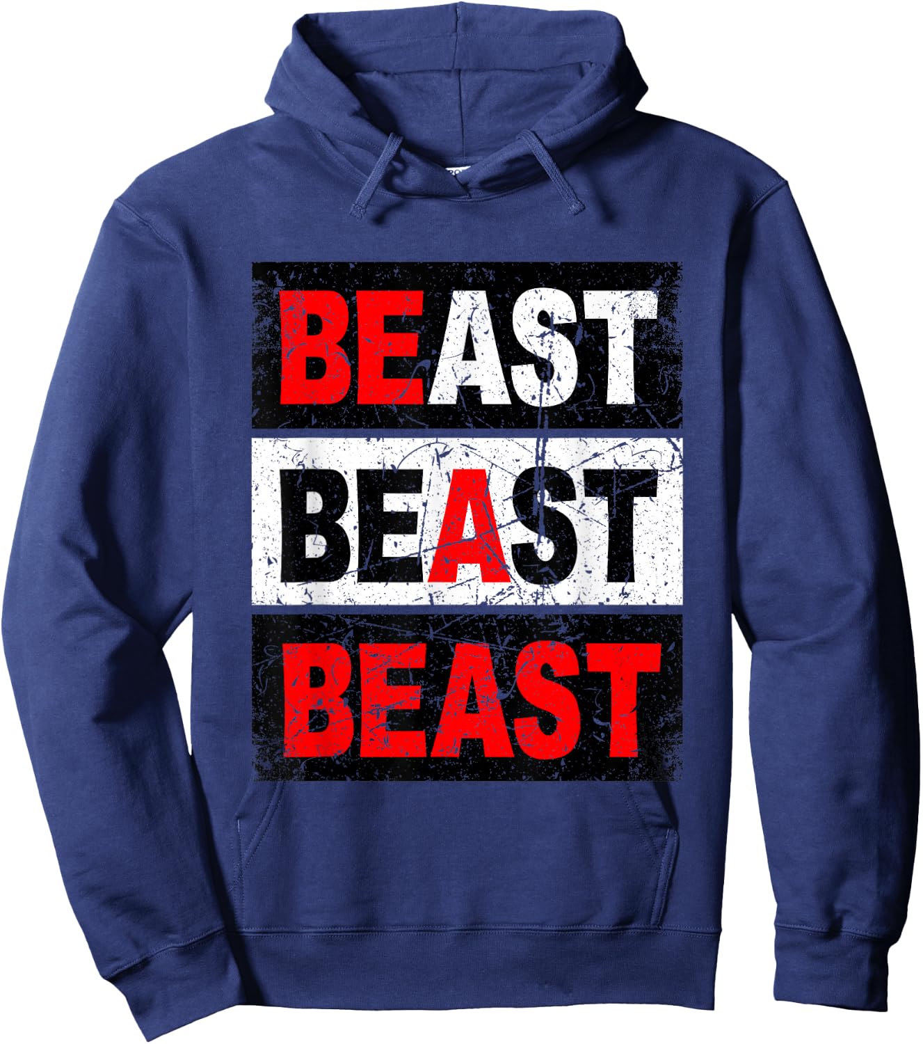 Retro Be A Beast Gym Training Shirt Hoodie - Hoodie | Navy