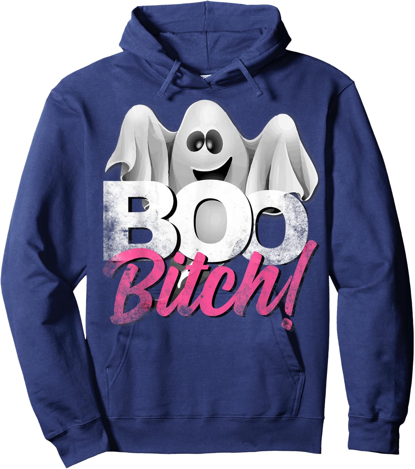 Boo Bitch Halloween humor distressed style Hoodie - Hoodie | Navy