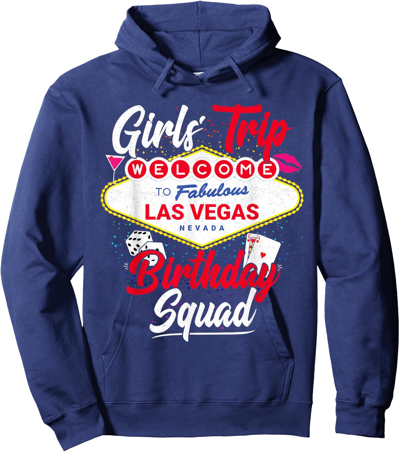 Las Vegas Birthday Squad - Vegas Girls Trip Hoodie - Hoodie | Navy