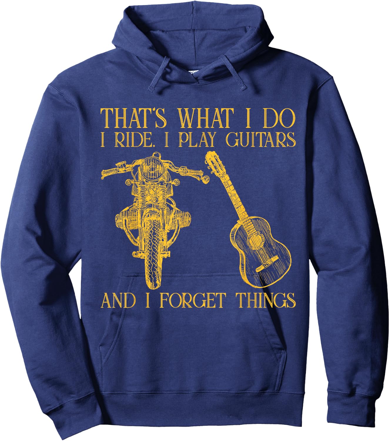 Motorcycles Lover Guitar Gift Apparel Hoodie - Hoodie | Navy