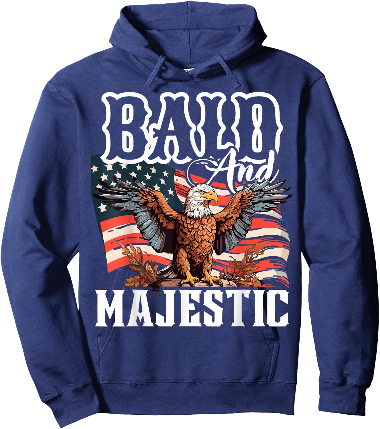 Bald and Majestic, Funny for Bald People Hoodie - Hoodie | Navy