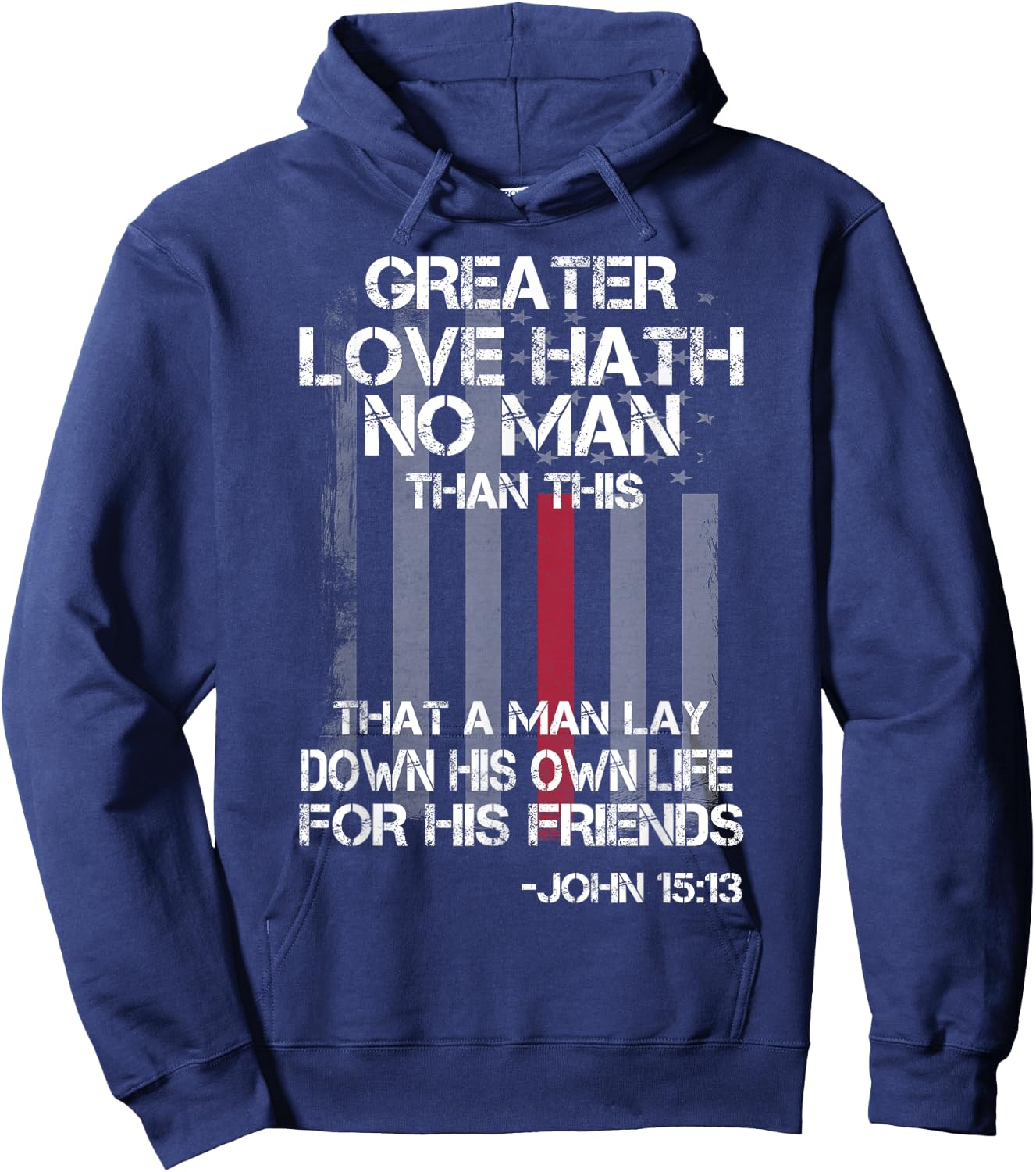 Christian Firefighter Bible Quote Shirt Hoodie - Hoodie | Navy