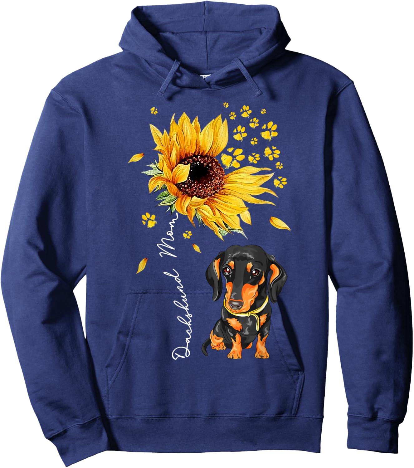 Sunflower Dachshund Mom Dog Lover Gifts Hoodie - Hoodie | Navy