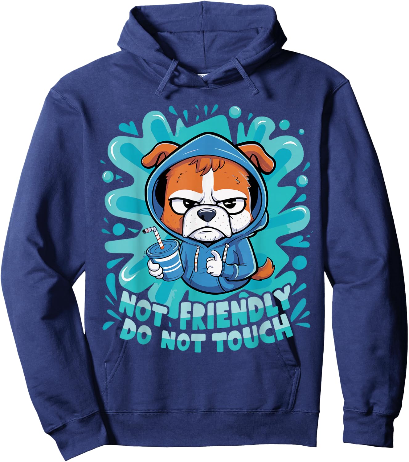 Not Friendly Do Not Touch Hoodie - Hoodie | Navy