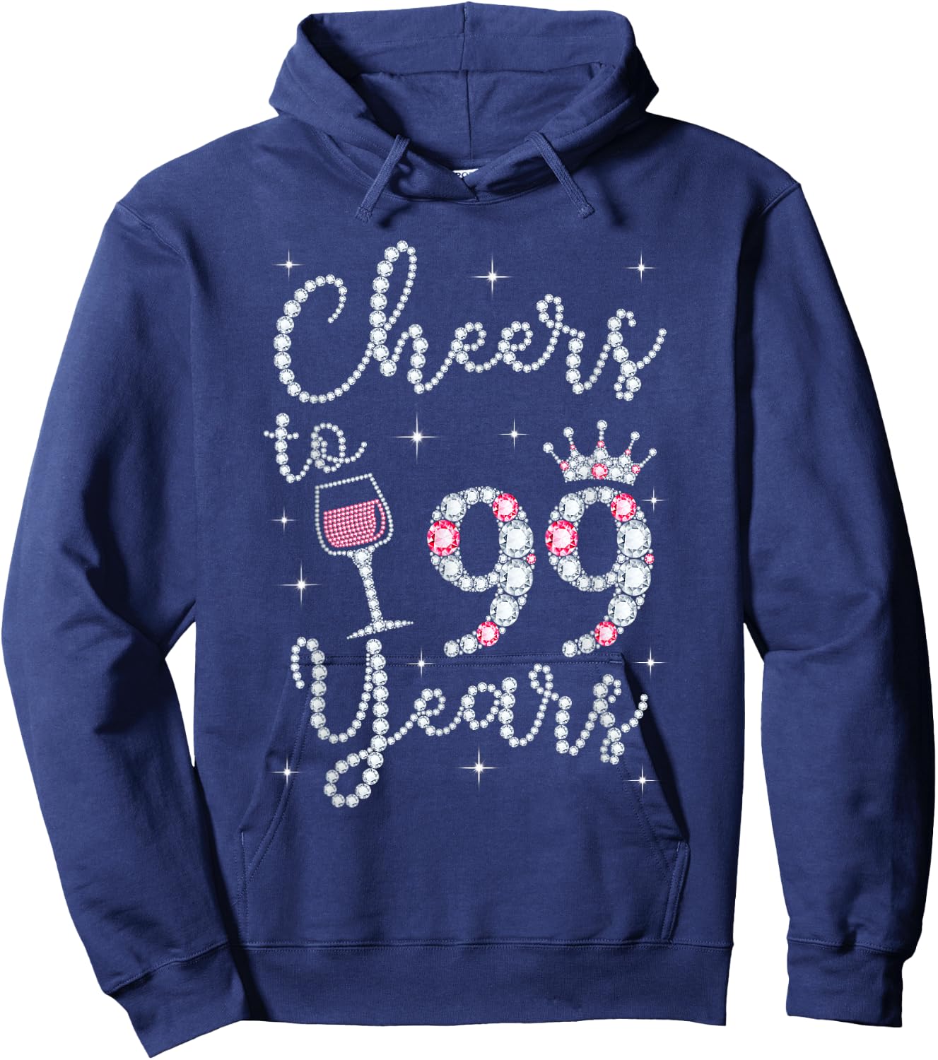 Cheers To 99 Years 1922 99Th Birthday Gift Hoodie - Hoodie | Navy