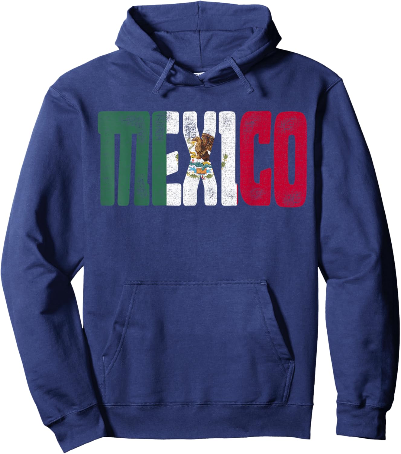 Mexican Flag Pride Mexico Vintage Design Hoodie - Hoodie | Navy