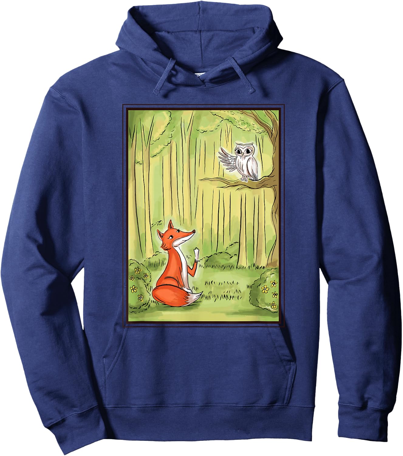 Fox And Owl Forest Hoodie - Hoodie | Navy