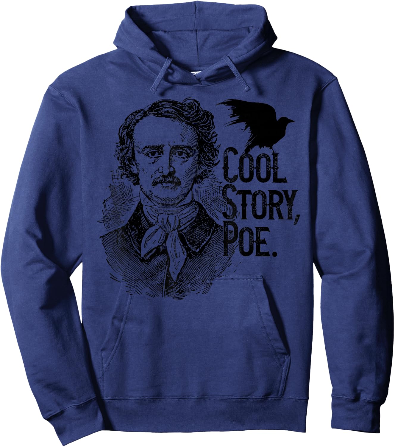 The Raven, Edgar Allan Poe, Fan Art and Gifts Hoodie - Hoodie | Navy