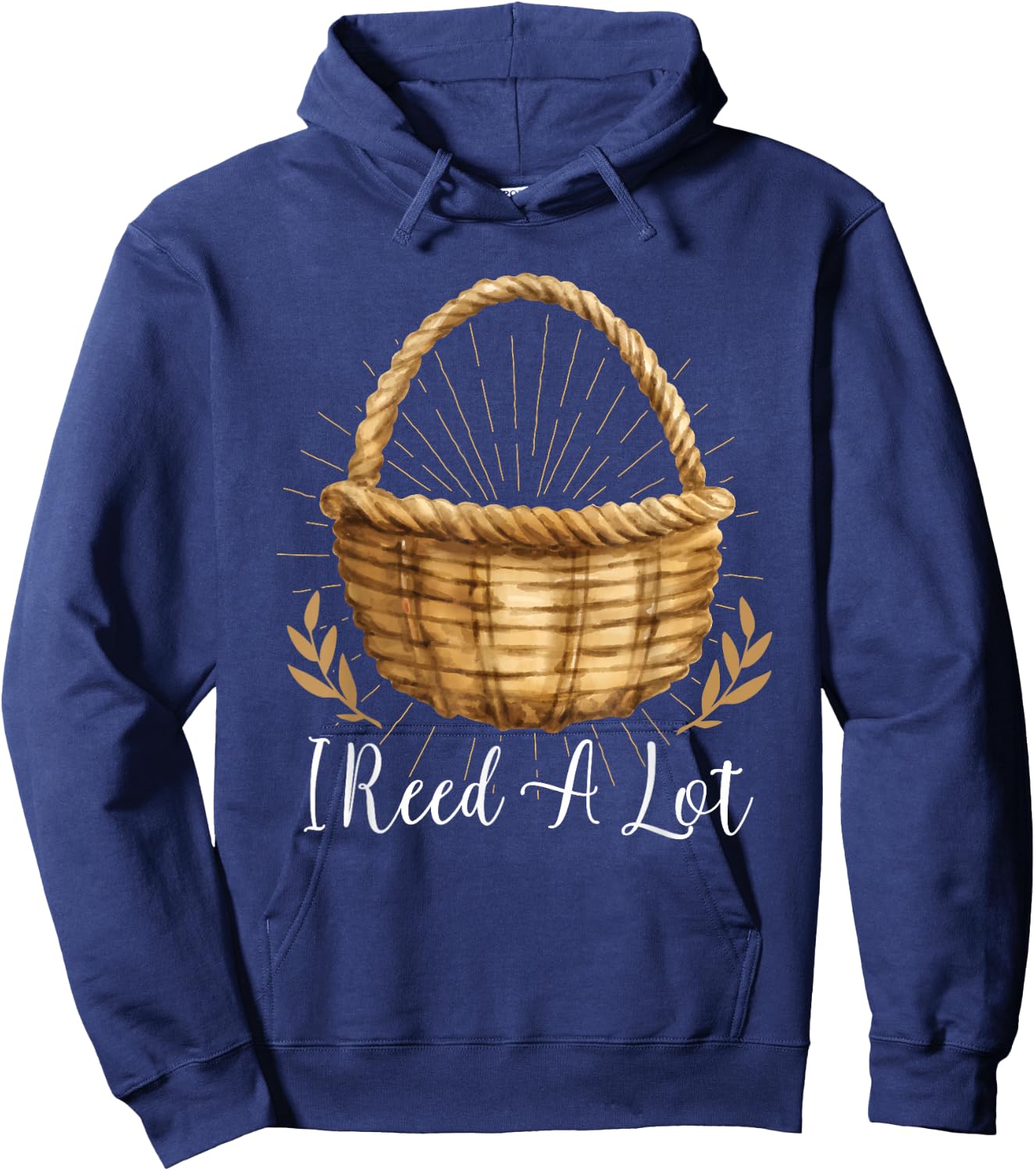 I Reed A Lot - Floral Basket Basket Weaving Hoodie - Hoodie | Navy