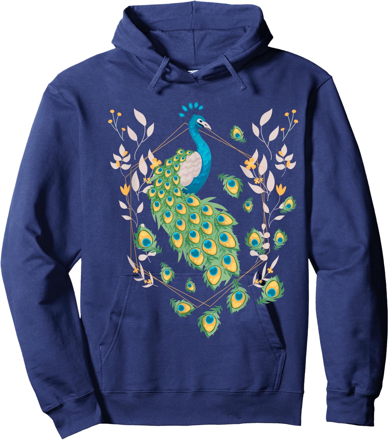 Colorful Peacock Hoodie - Hoodie | Navy