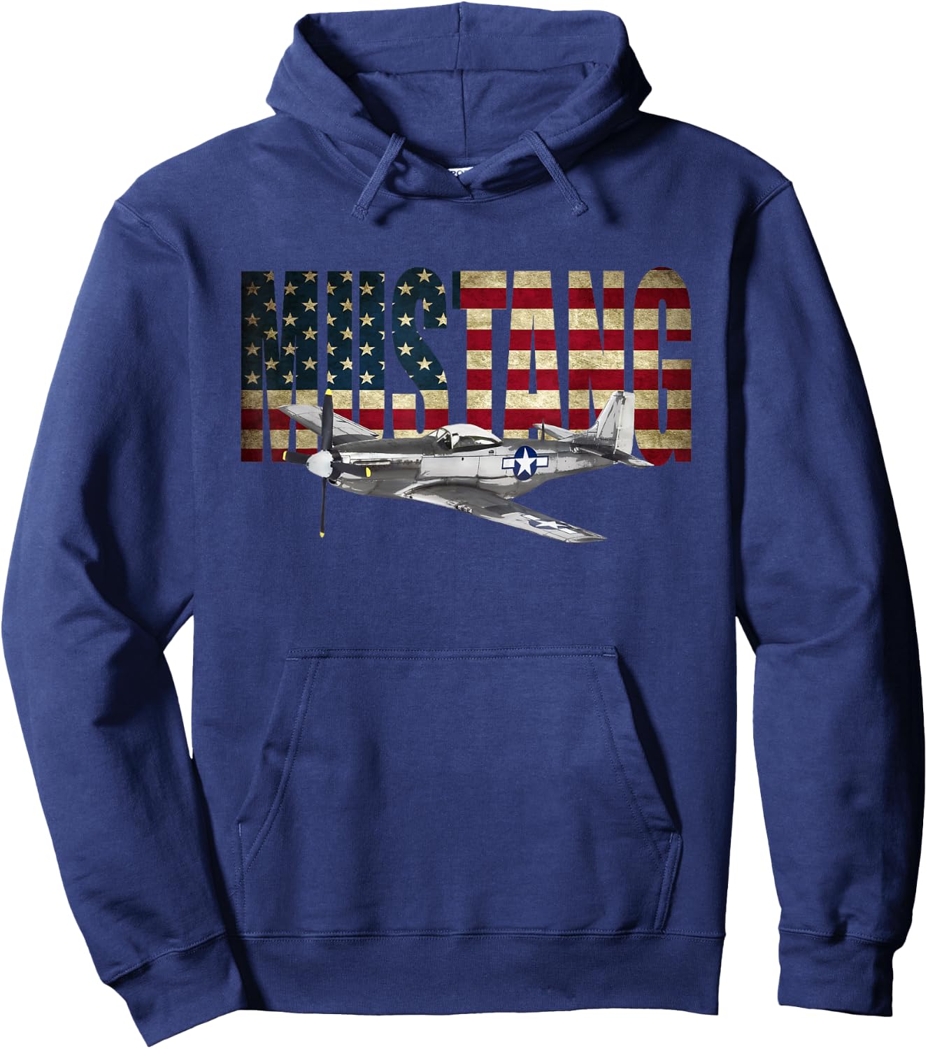 P-51 Mustang Airplane Hoodie - Hoodie | Navy
