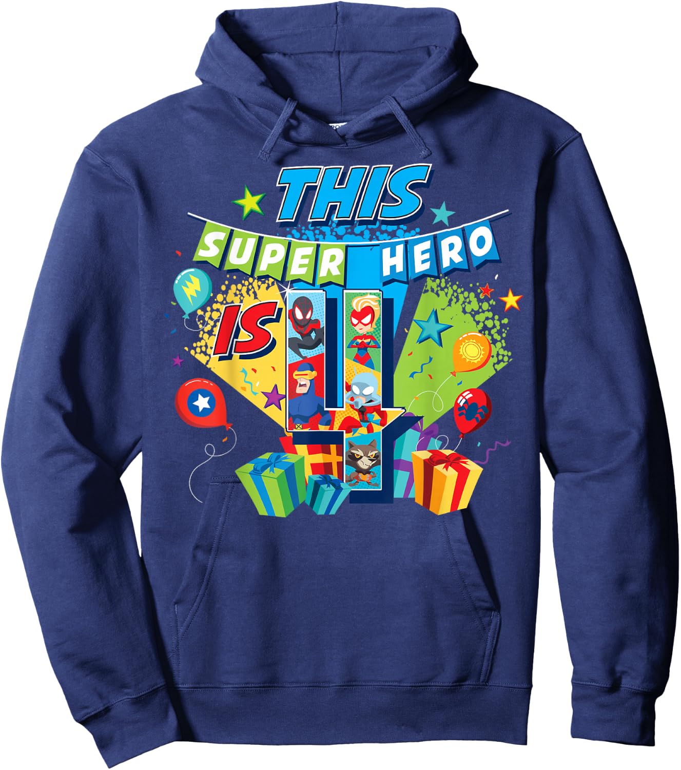 Marvel Avengers Birthday This Super Hero Is 4 Hoodie - Hoodie | Navy