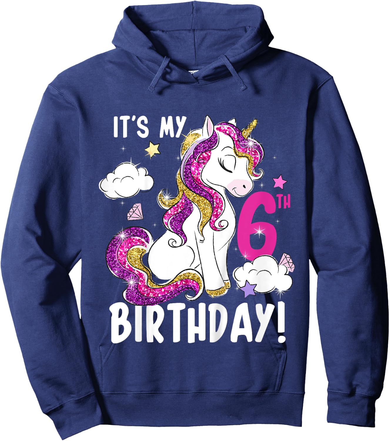 It's My 6th Birthday Unicorn Hoodie - Hoodie | Navy