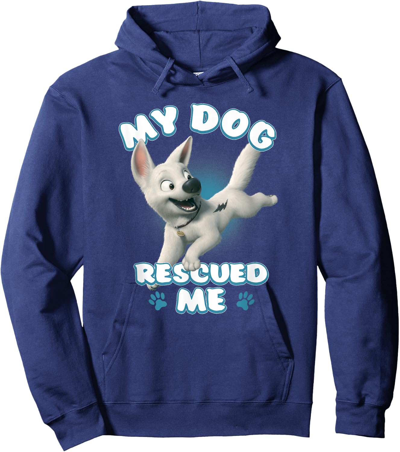 Disney Bolt My Dog Rescued Me Paw Prints Hoodie - Hoodie | Navy