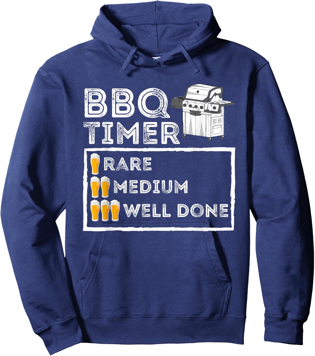 BBQ Timer - Funny BBQ Smoker Barbecue Grilling Hoodie - Hoodie | Navy