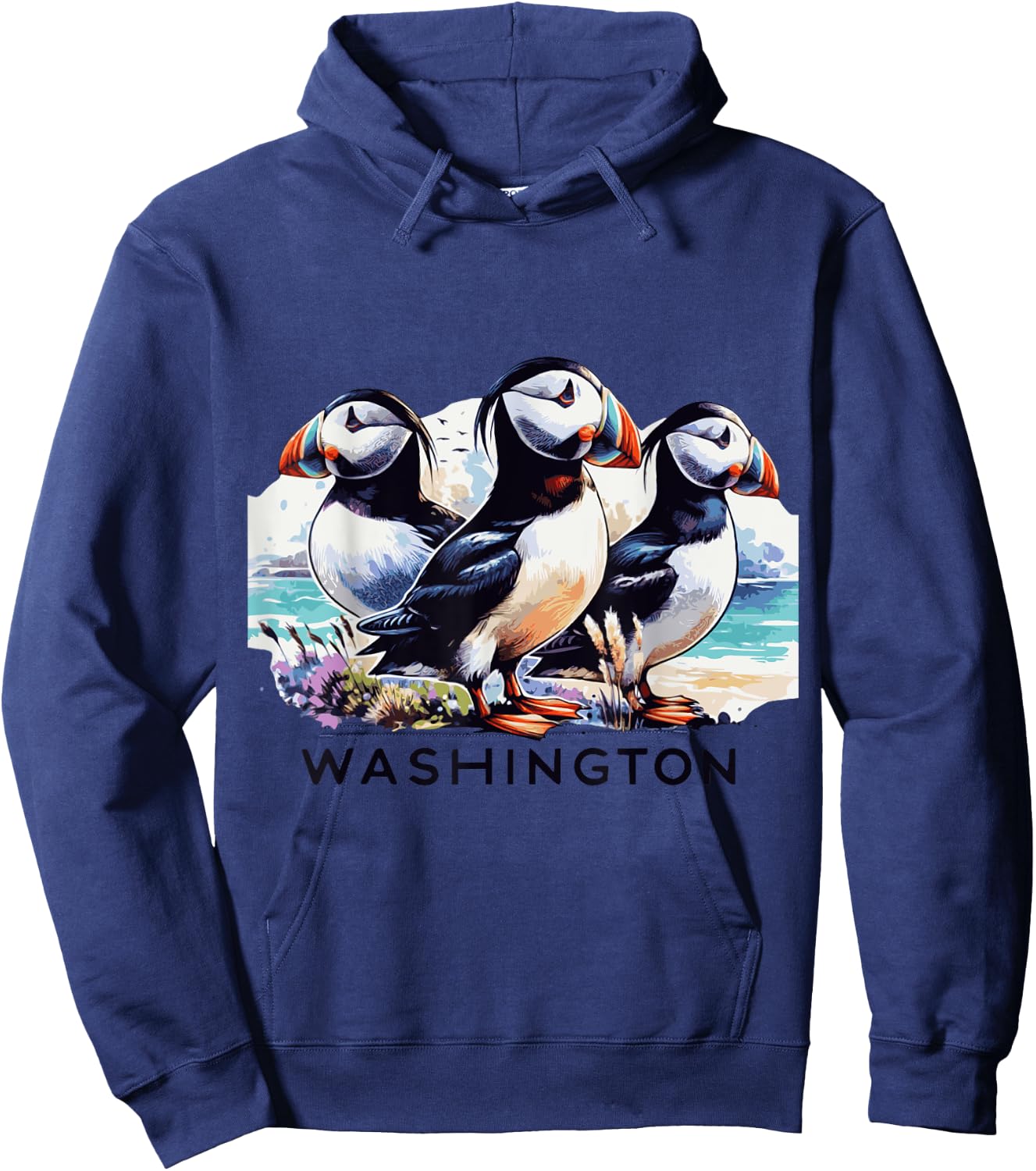Puffins Tufted Washington State Birds adorable Hoodie - Hoodie | Navy