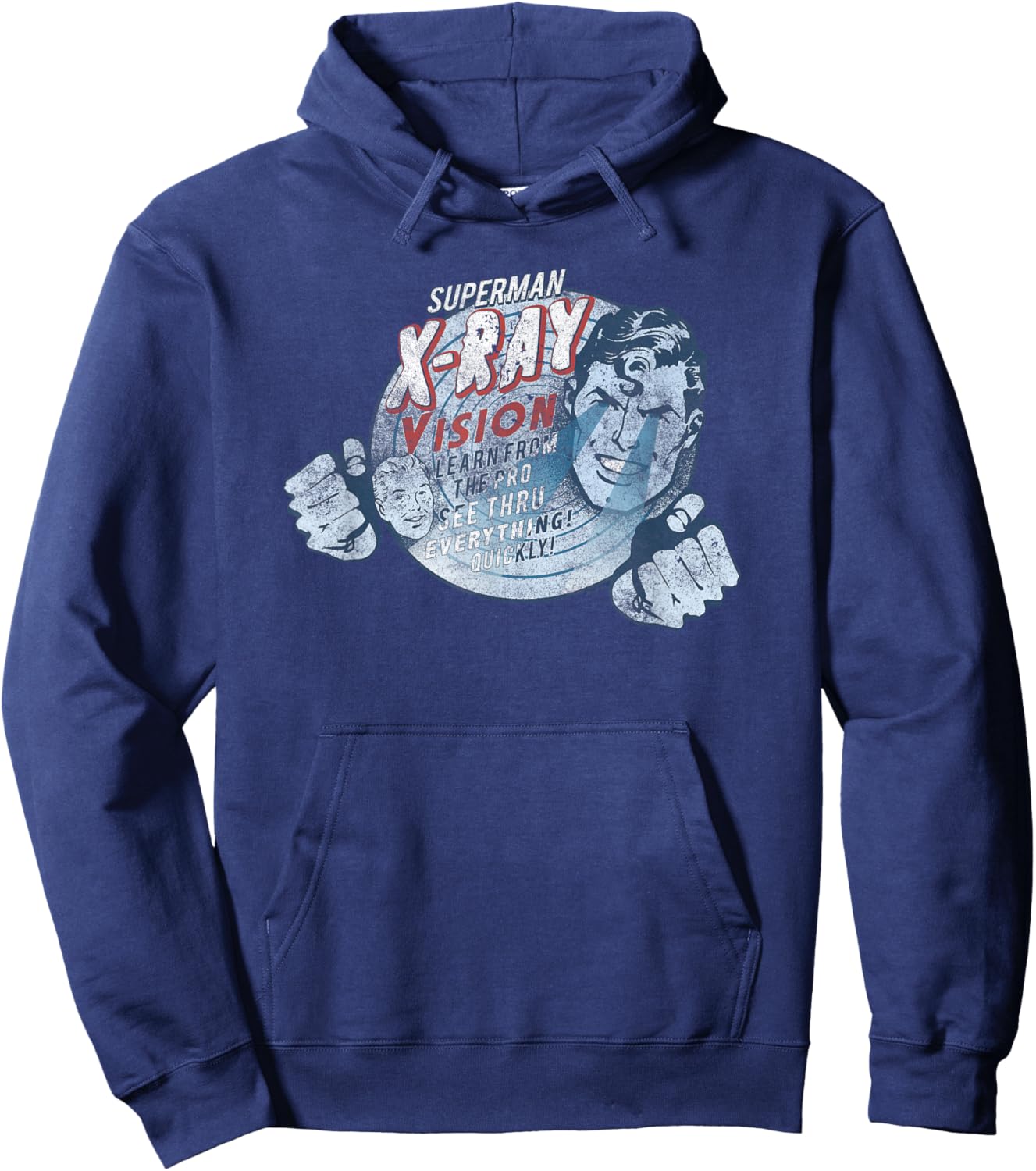 Superman Vintage X-Ray Vision Hoodie - Hoodie | Navy