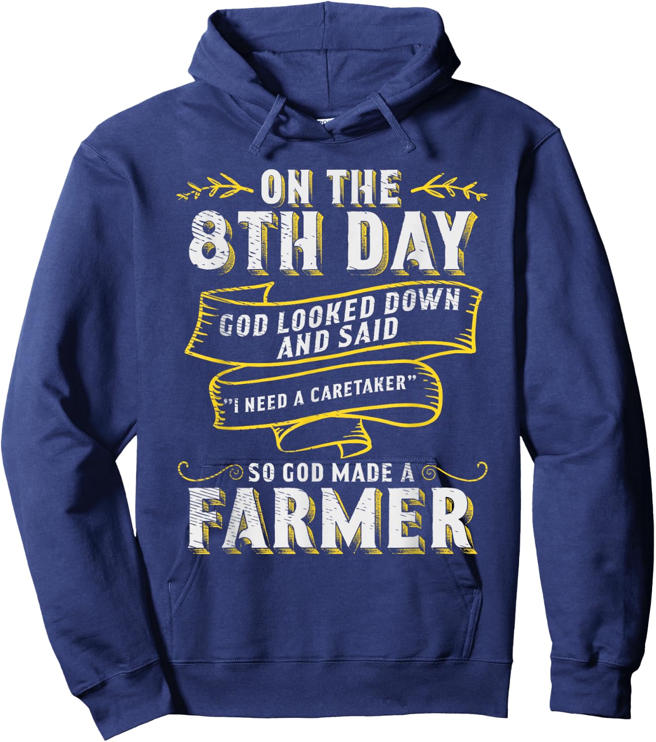 So God Made a Farmer Farming Agriculture Hoodie - Hoodie | Navy
