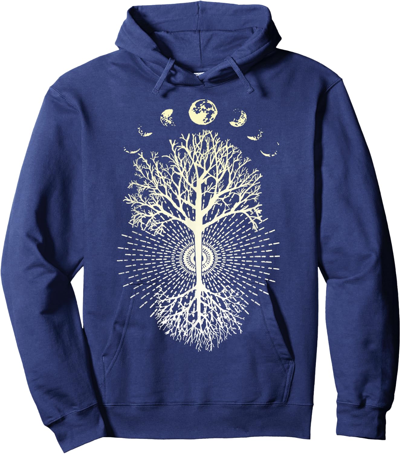 Phases of the Moon Tree of Life Mindfulness Hoodie - Hoodie | Navy