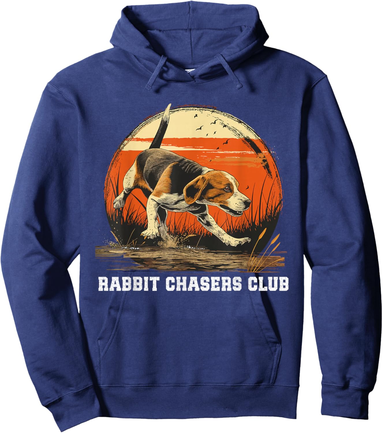 Dog Hunter Rabbit Chasers Club Beagle Hunting Hoodie - Hoodie | Navy