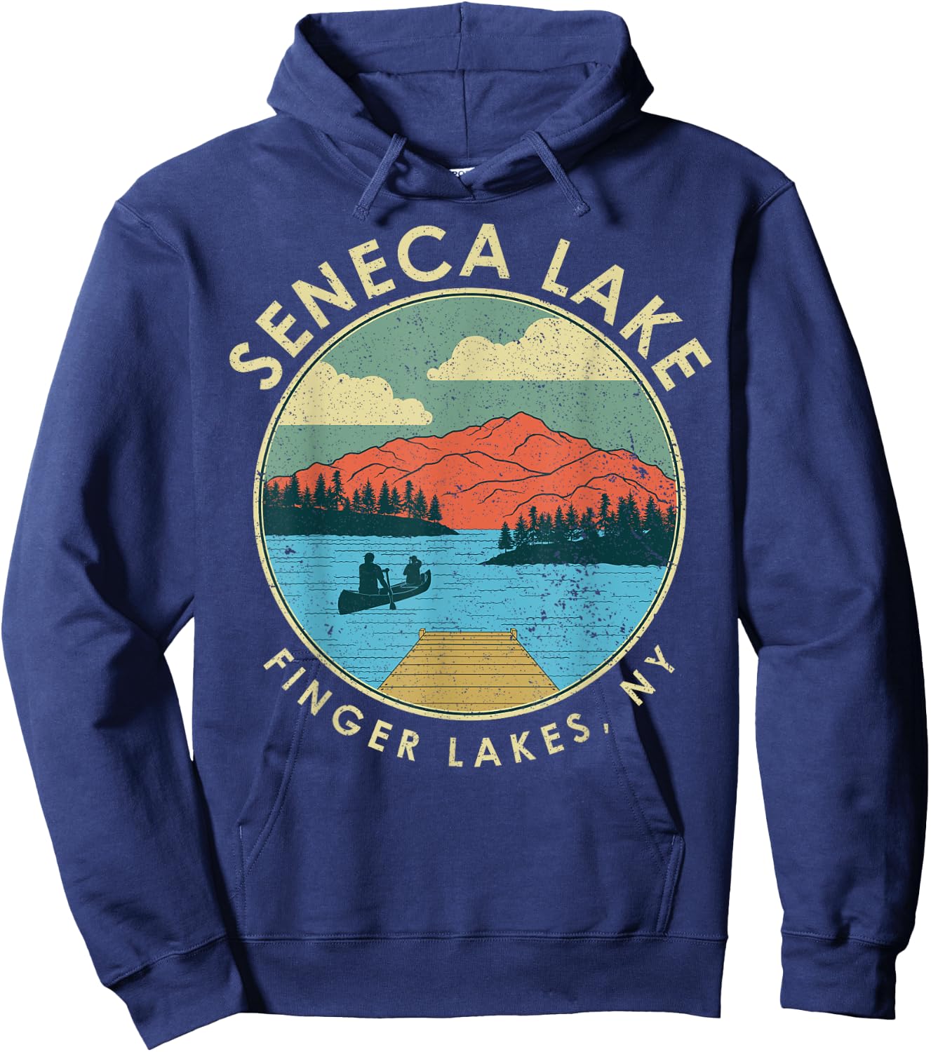 Finger Lakes NY New York Seneca Lake Hoodie - Hoodie | Navy