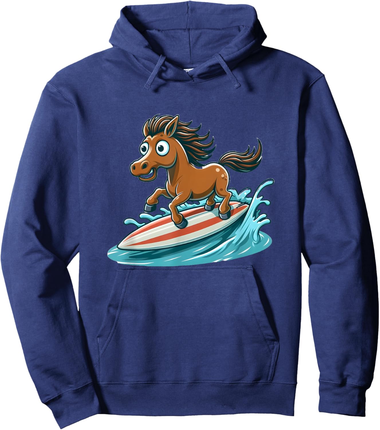 Horse Surfing on a Surfboard Hoodie - Hoodie | Navy