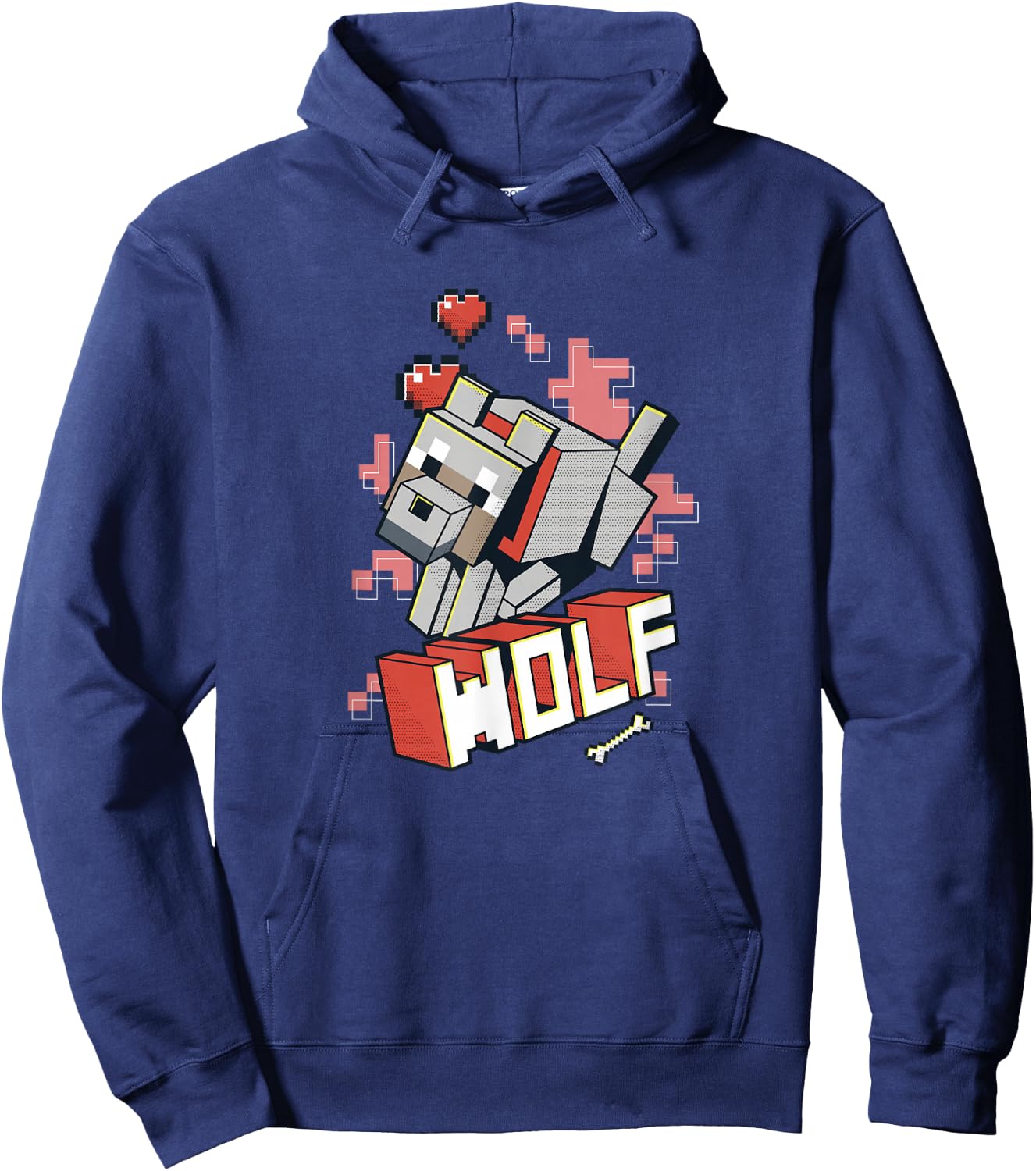 Minecraft Wolf Hero Love Hoodie - Hoodie | Navy