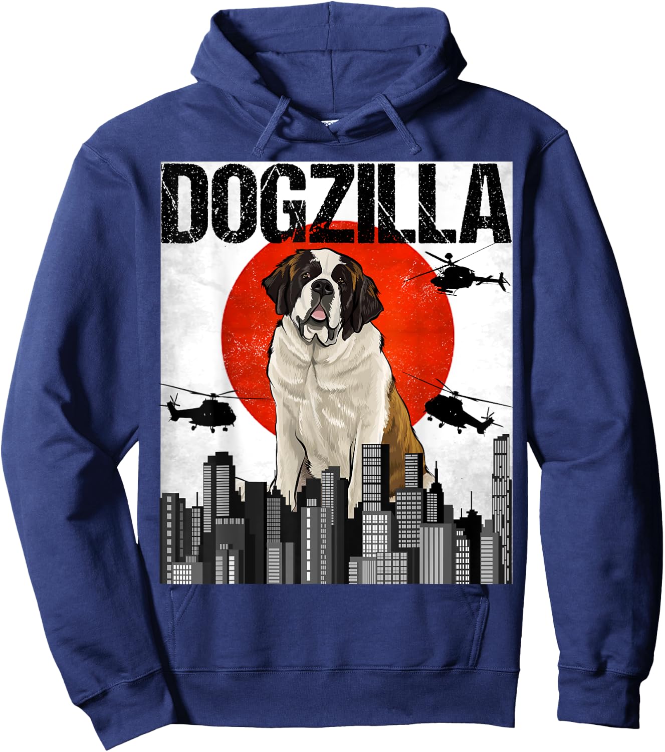 Funny Vintage Japanese Dogzilla St. Bernard Hoodie - Hoodie | Navy