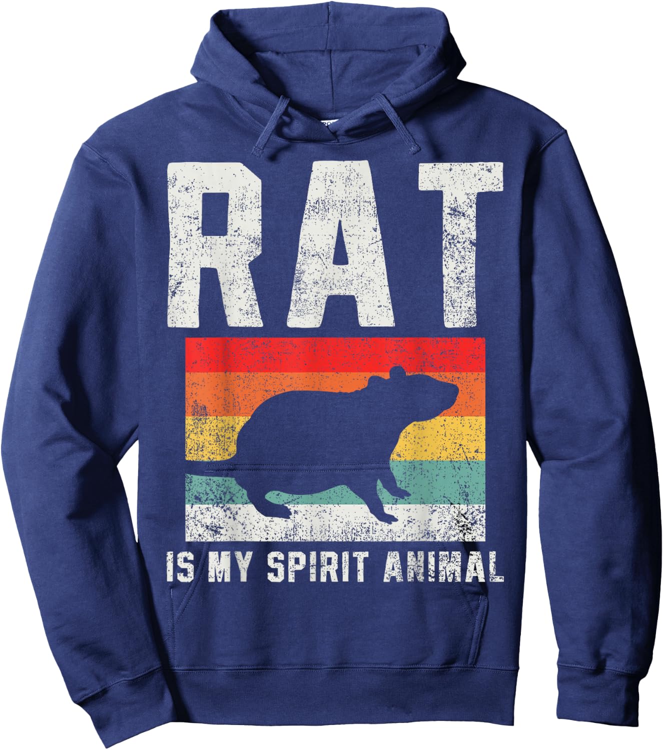 Rat Retro Vintage Hoodie - Hoodie | Navy