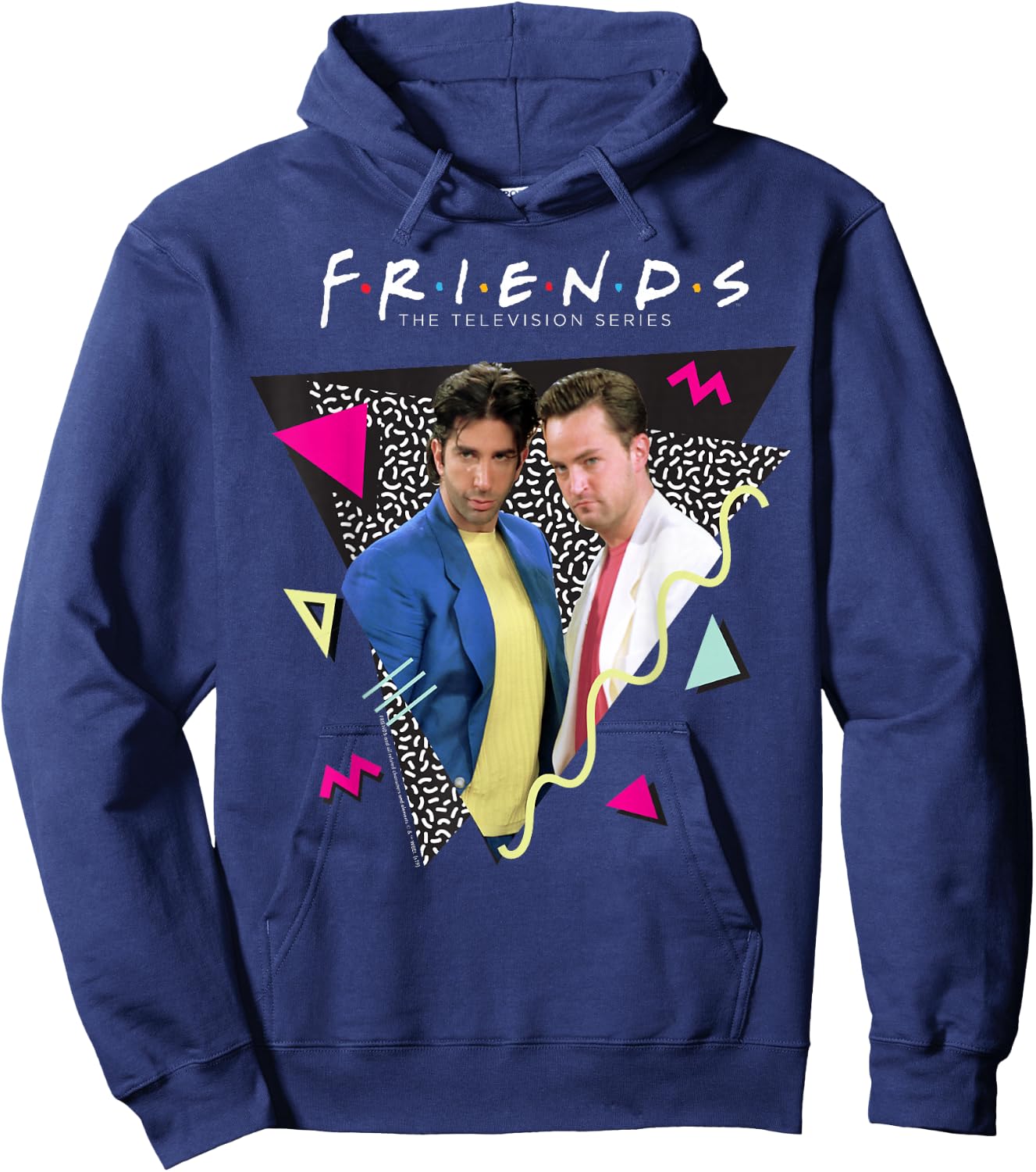 Friends Chandler & Ross Retro Hoodie - Hoodie | Navy