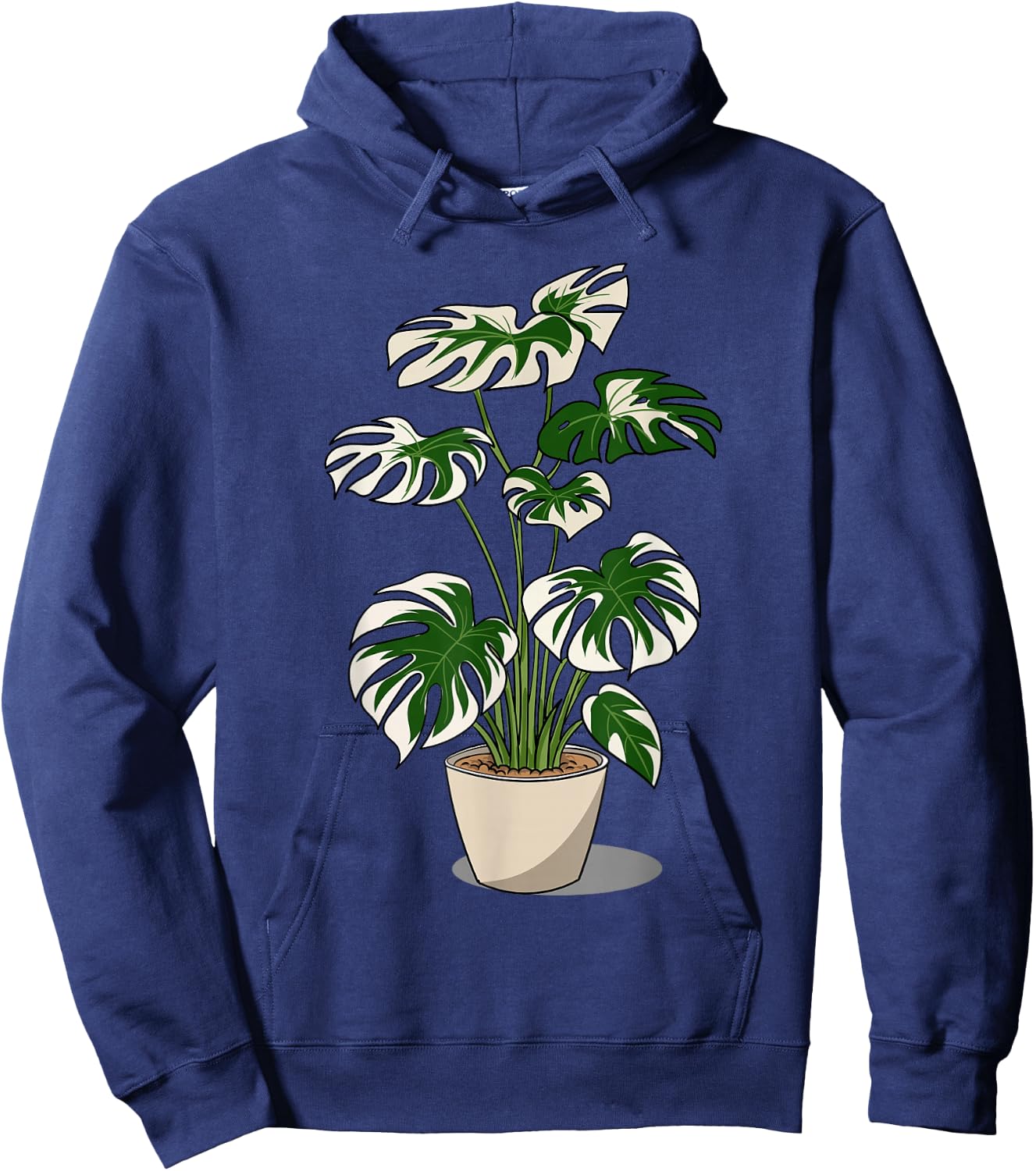 Variegated Monstera Deliciosa Variegata Plant Hoodie - Hoodie | Navy