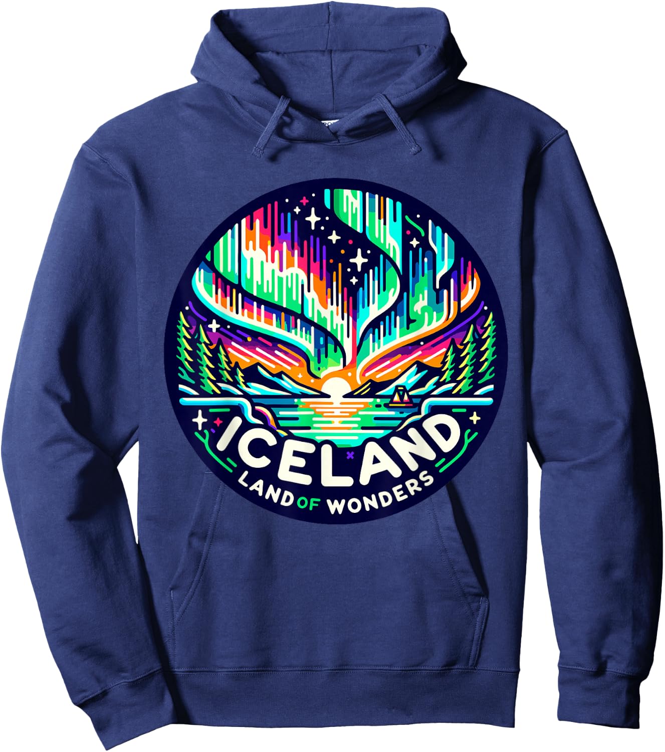 Iceland Northern Lights Aurora Borealis Hoodie - Hoodie | Navy