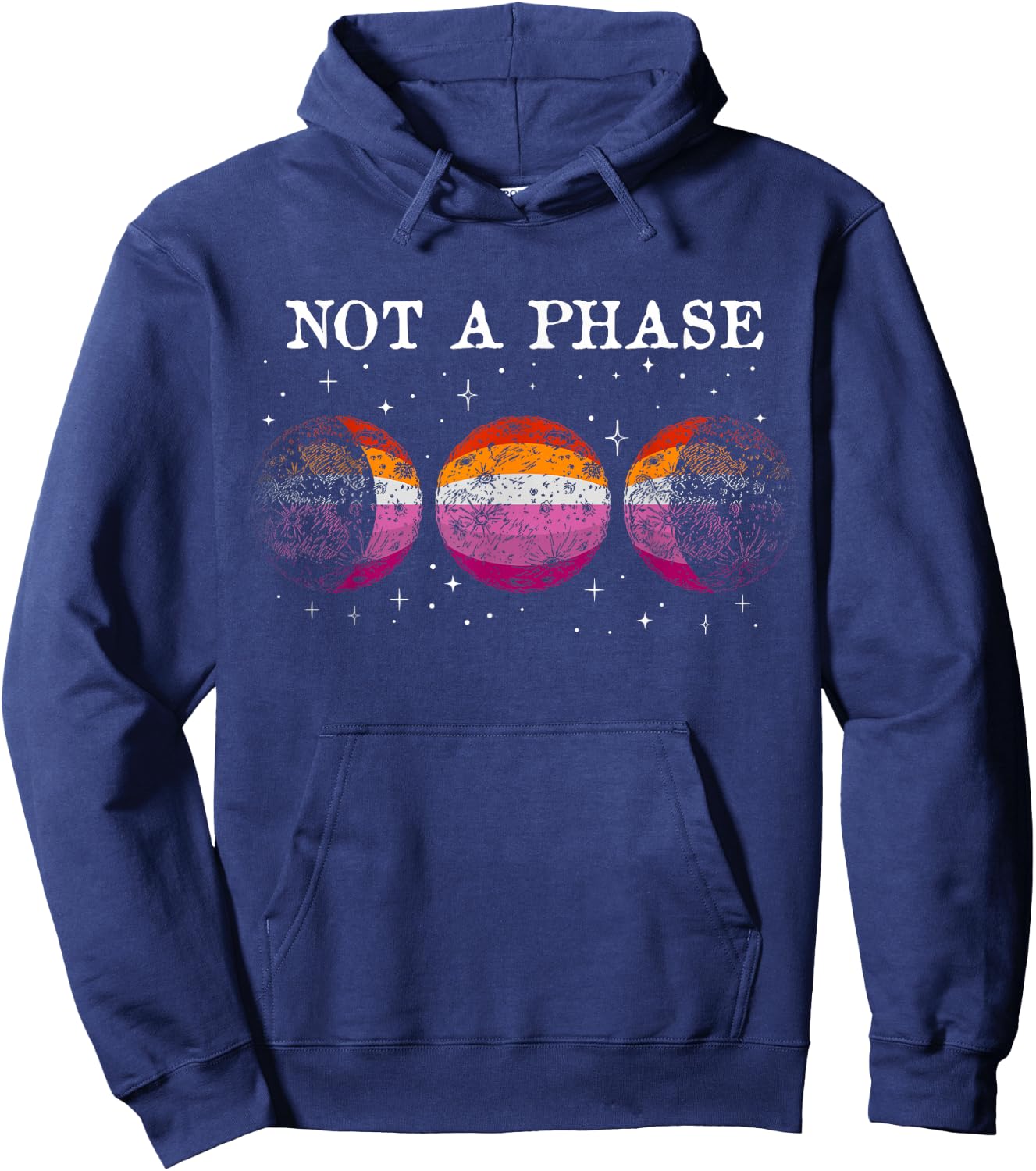 Funny Lesbian Pride Flag Not A Phase Hoodie - Hoodie | Navy