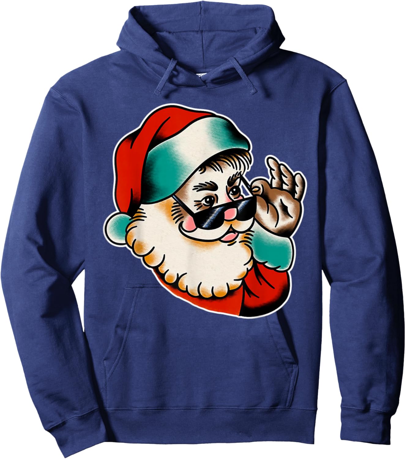 Cool Santa Claus Christmas Hoodie - Hoodie | Navy