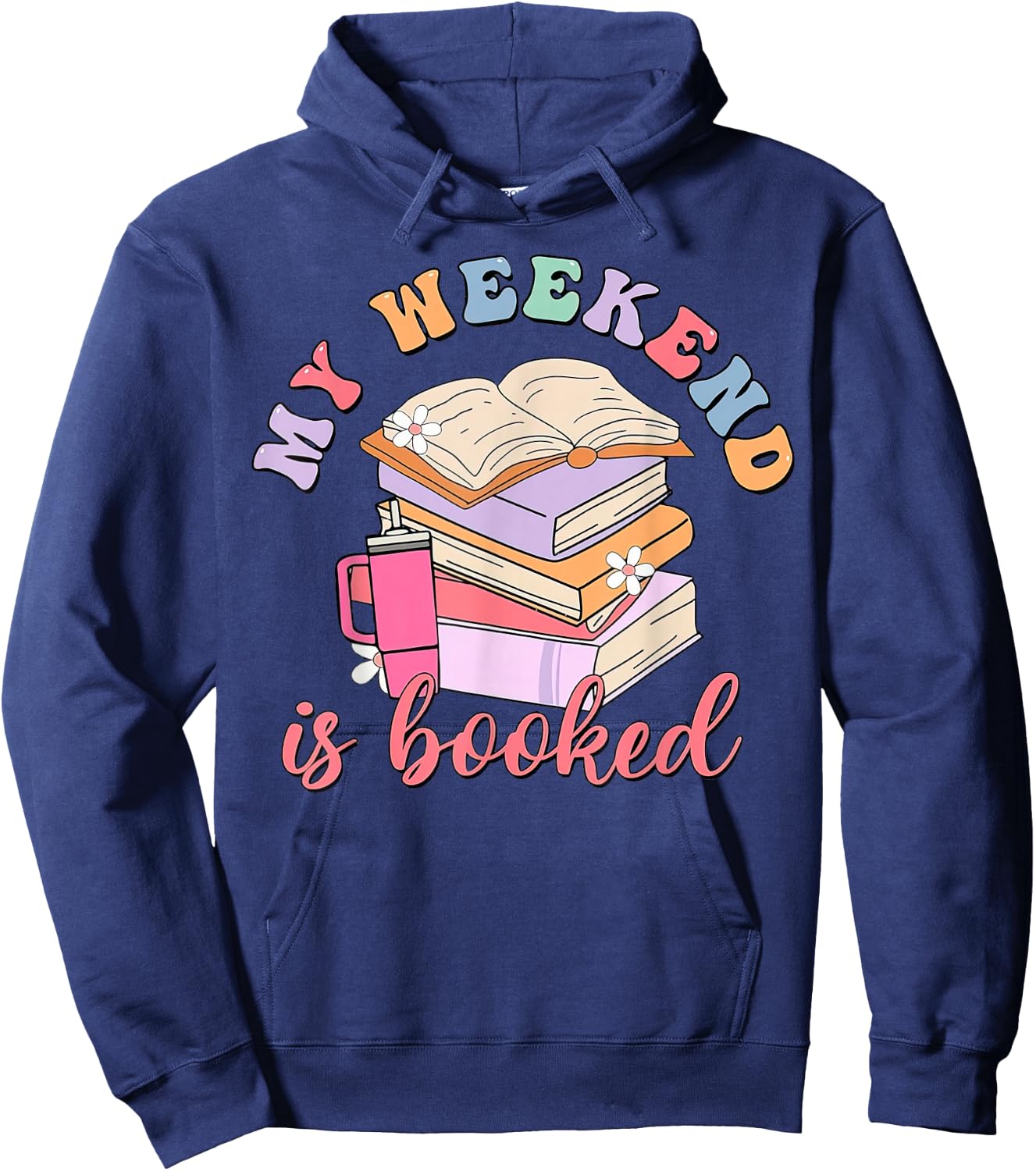 Retro Groovy My Weekend Is Booked Hoodie - Hoodie | Navy