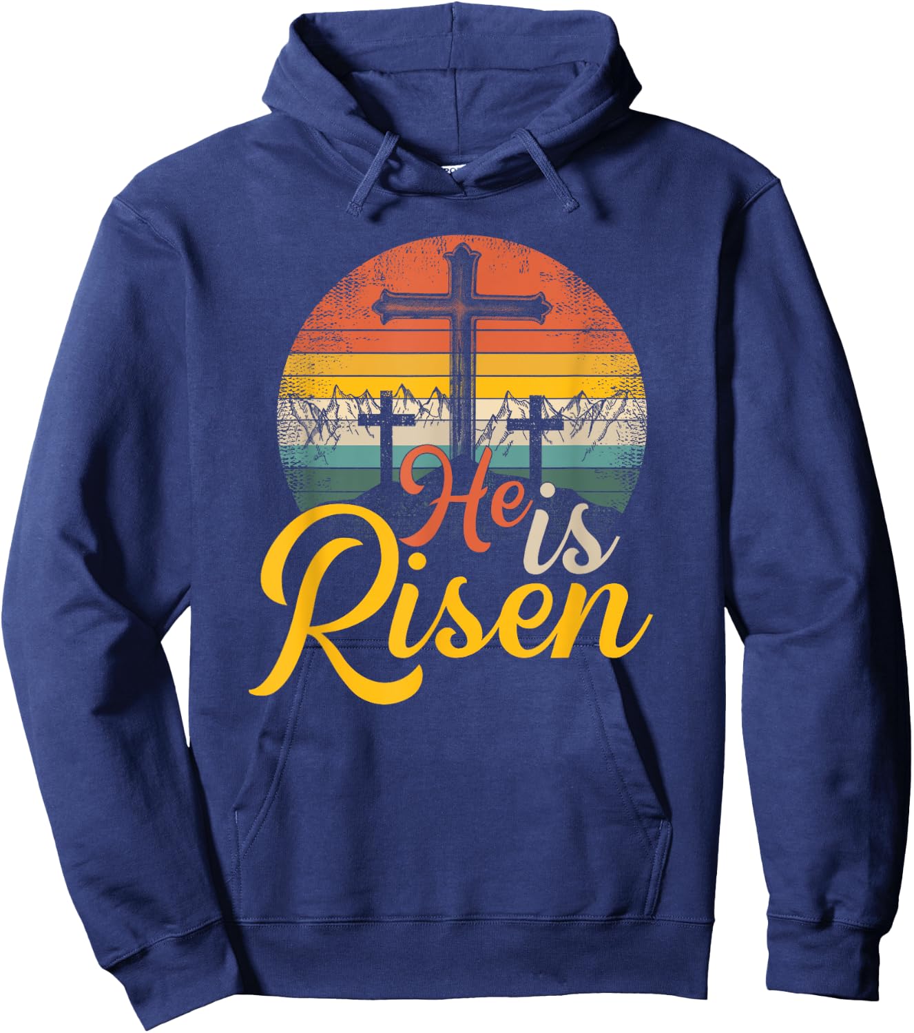 He Is Risen - Christian Easter Jesus Hoodie - Hoodie | Navy
