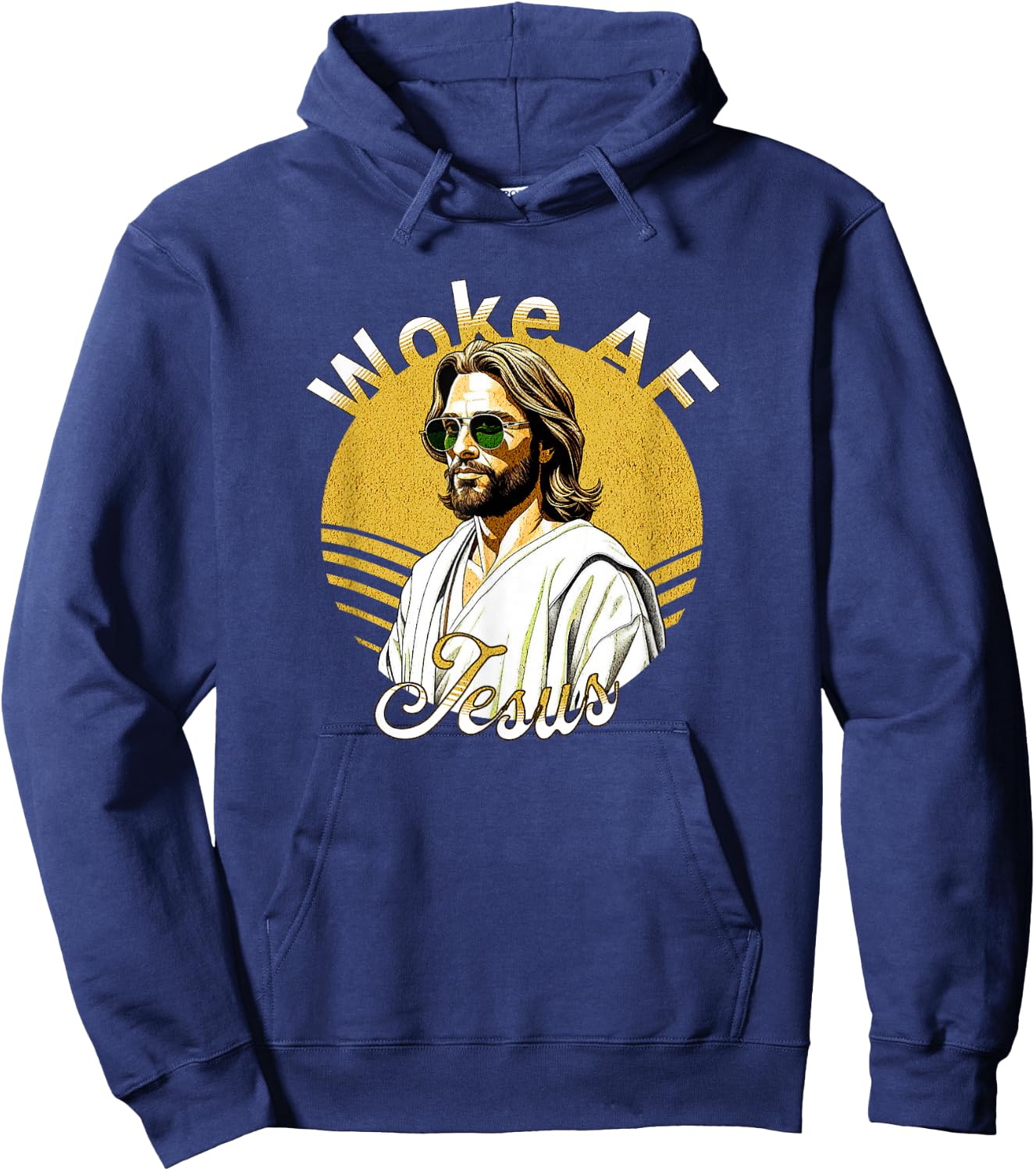 Woke AF Jesus Modern Spiritual Vibes Hoodie - Hoodie | Navy