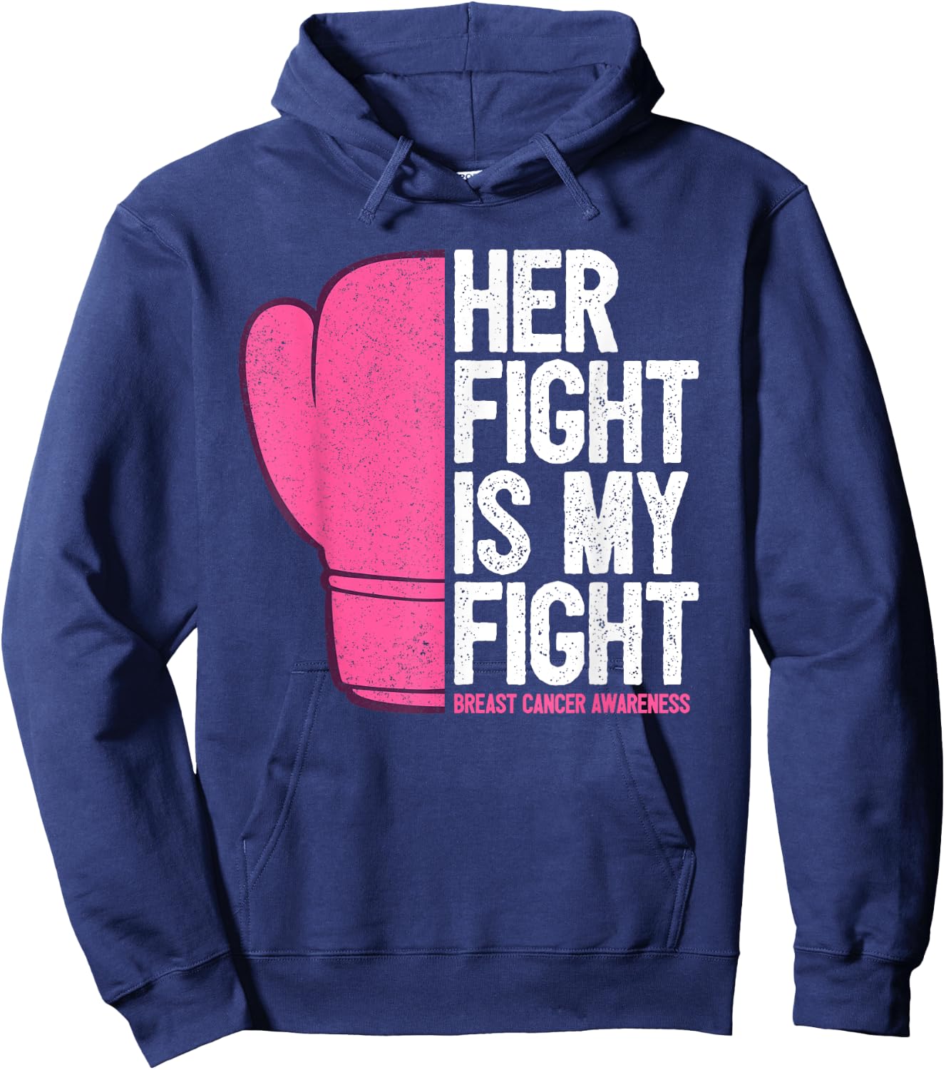 Husband Breast Cancer Wife Support Hoodie - Hoodie | Navy