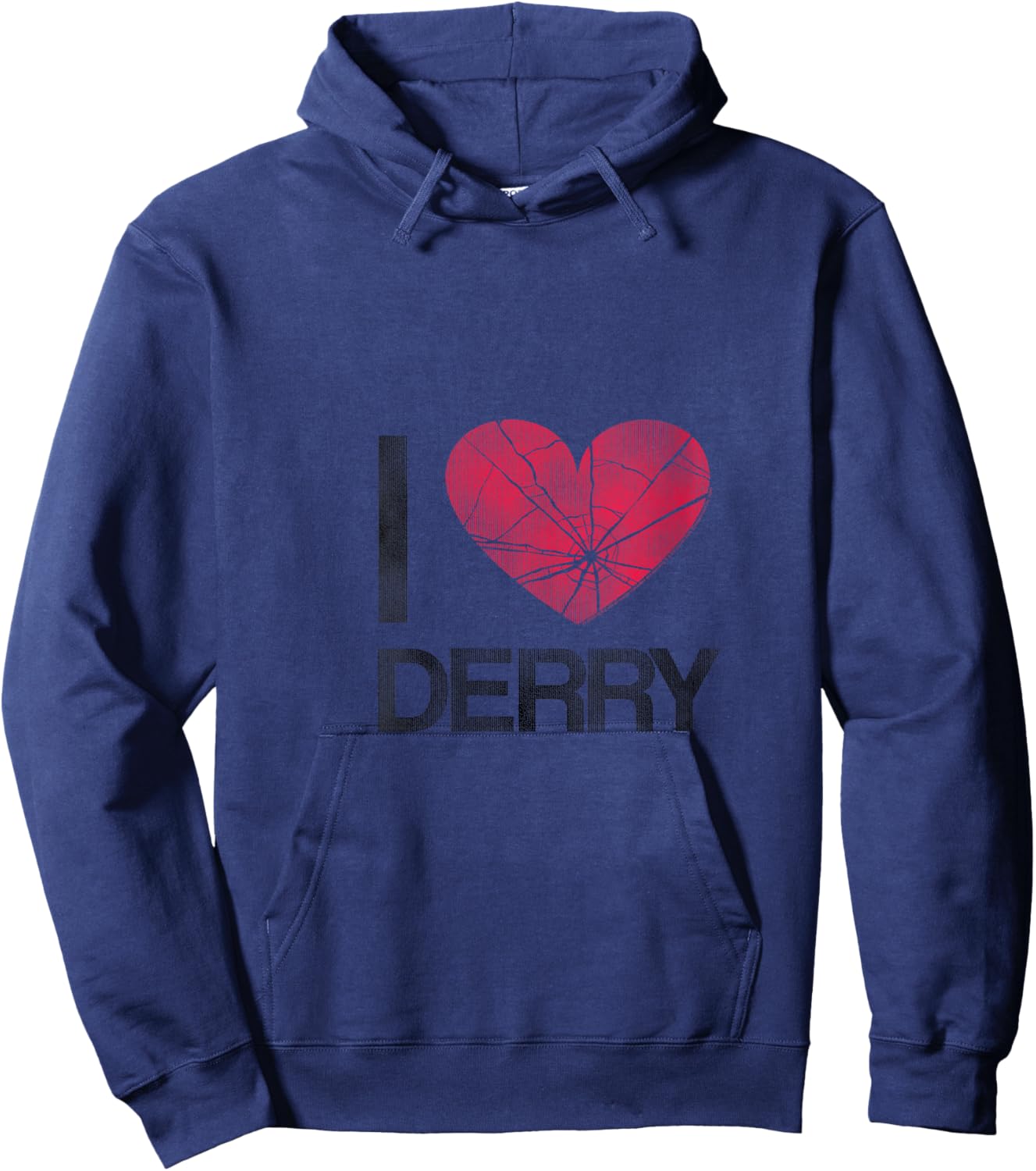 It I Heart Derry Stephen King Horror V-Neck Hoodie - Hoodie | Navy