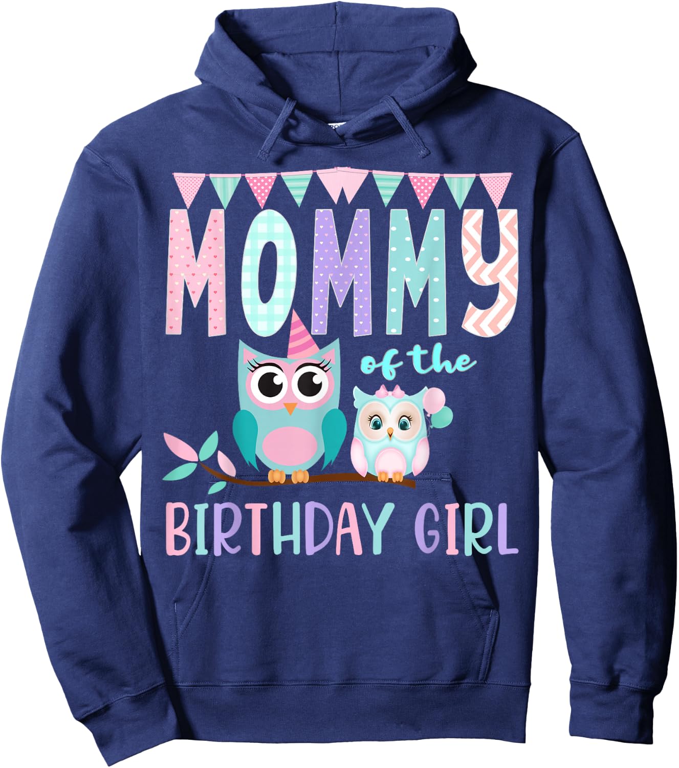 Owl Birthday Party Matching Group Hoodie - Hoodie | Navy
