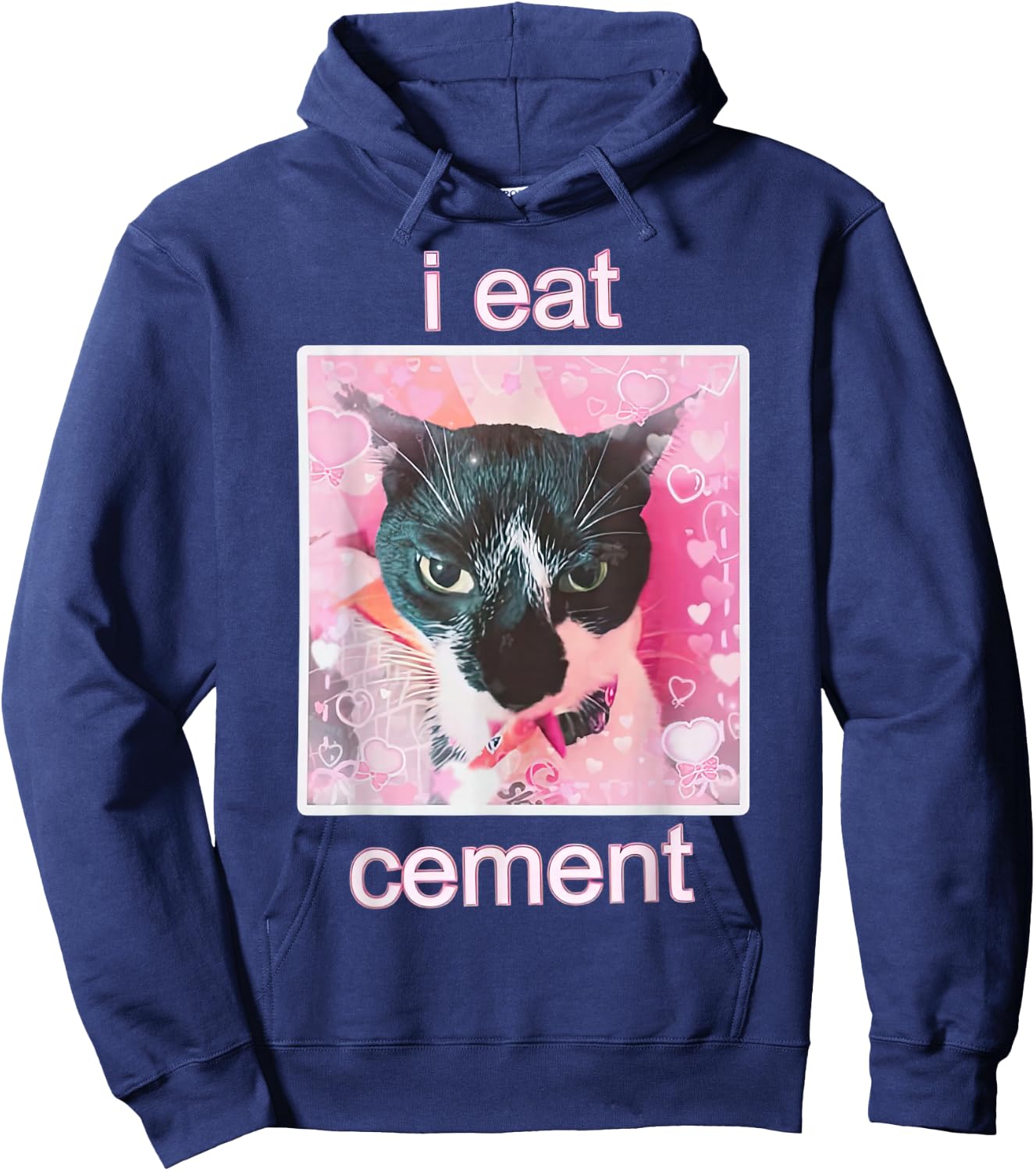 I Eat Cement Cat Funny Cat Hoodie - Hoodie | Navy