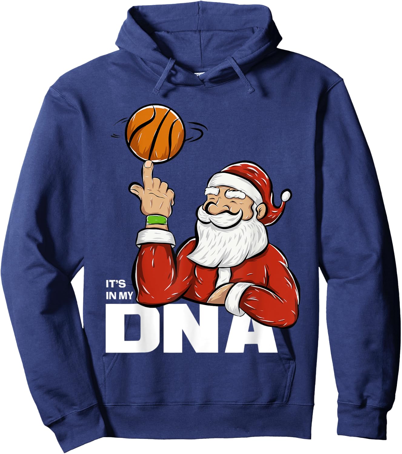 It's In My DNA | Santa Playing Basketball Hoodie - Hoodie | Navy