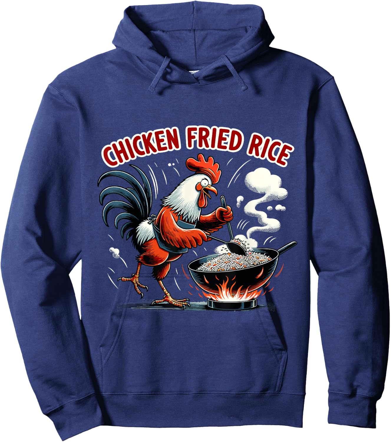 Funny Chicken Fried Rice Rooster Meme Hoodie - Hoodie | Navy