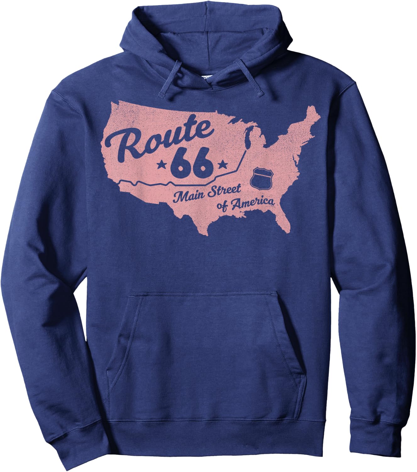 USA Apparel Route 66 Main Street of America Hoodie - Hoodie | Navy
