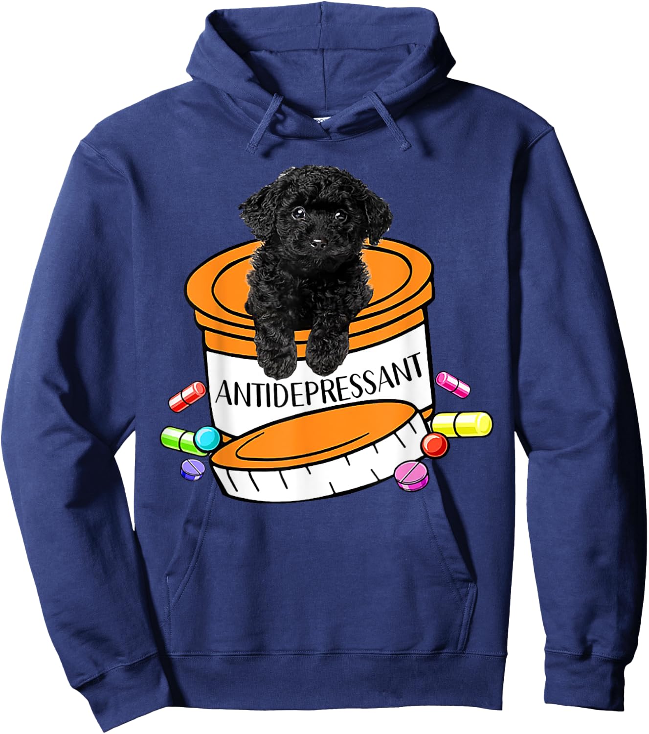 Basset Hound antidepressant Hoodie - Hoodie | Navy