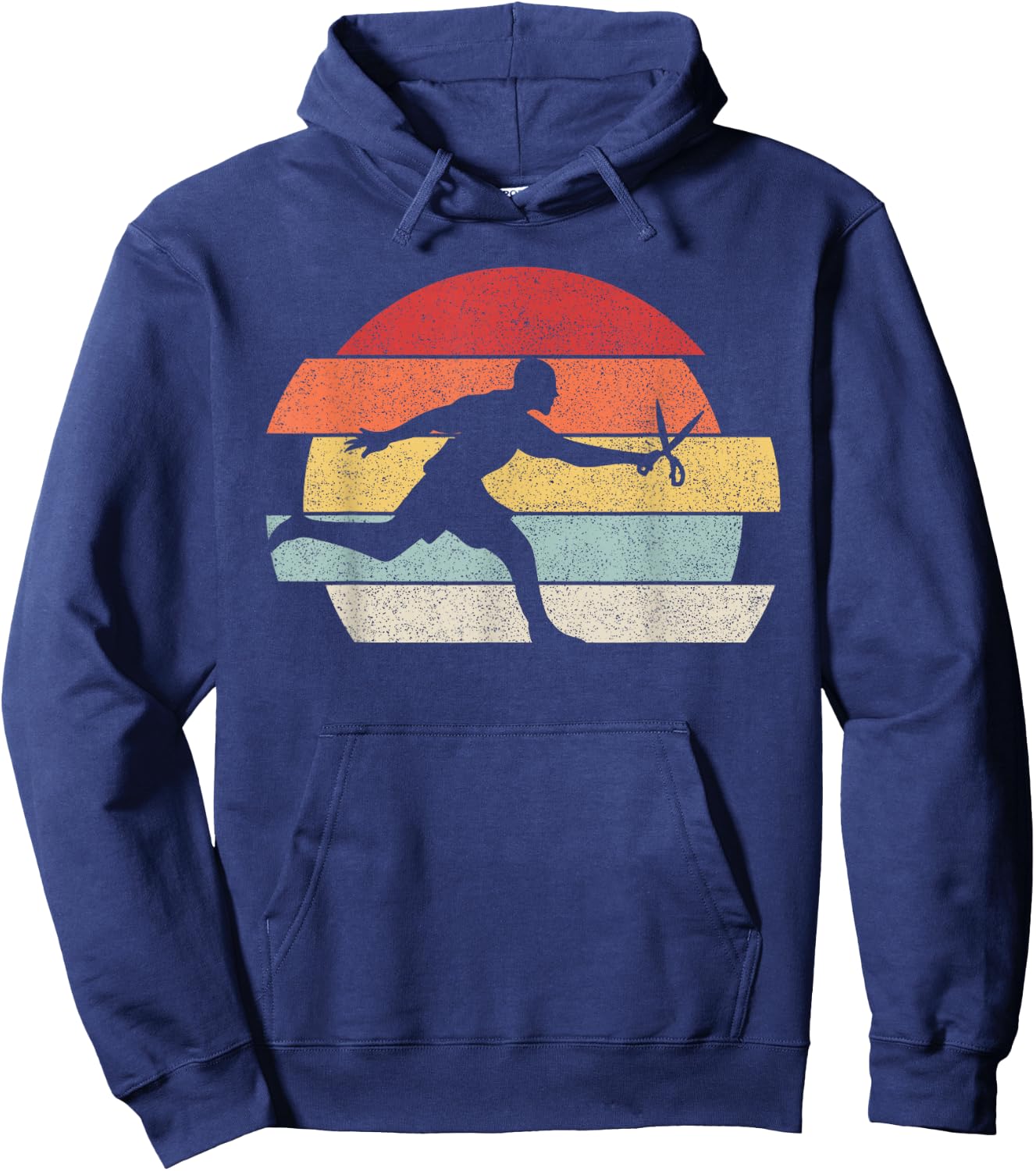 Vintage Retro Funny Running With Scissors Hoodie - Hoodie | Navy