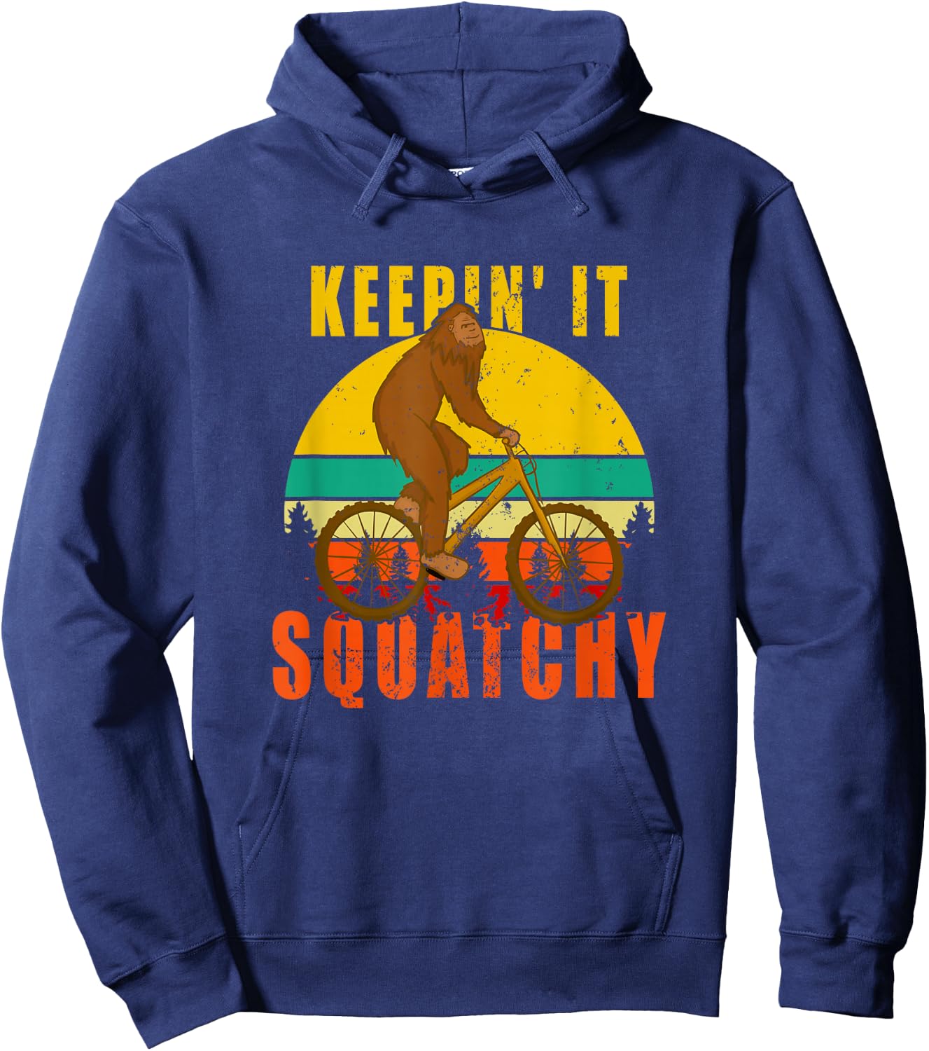 Keepin' It Squatchy Bigfoot Bike Riding Hoodie - Hoodie | Navy