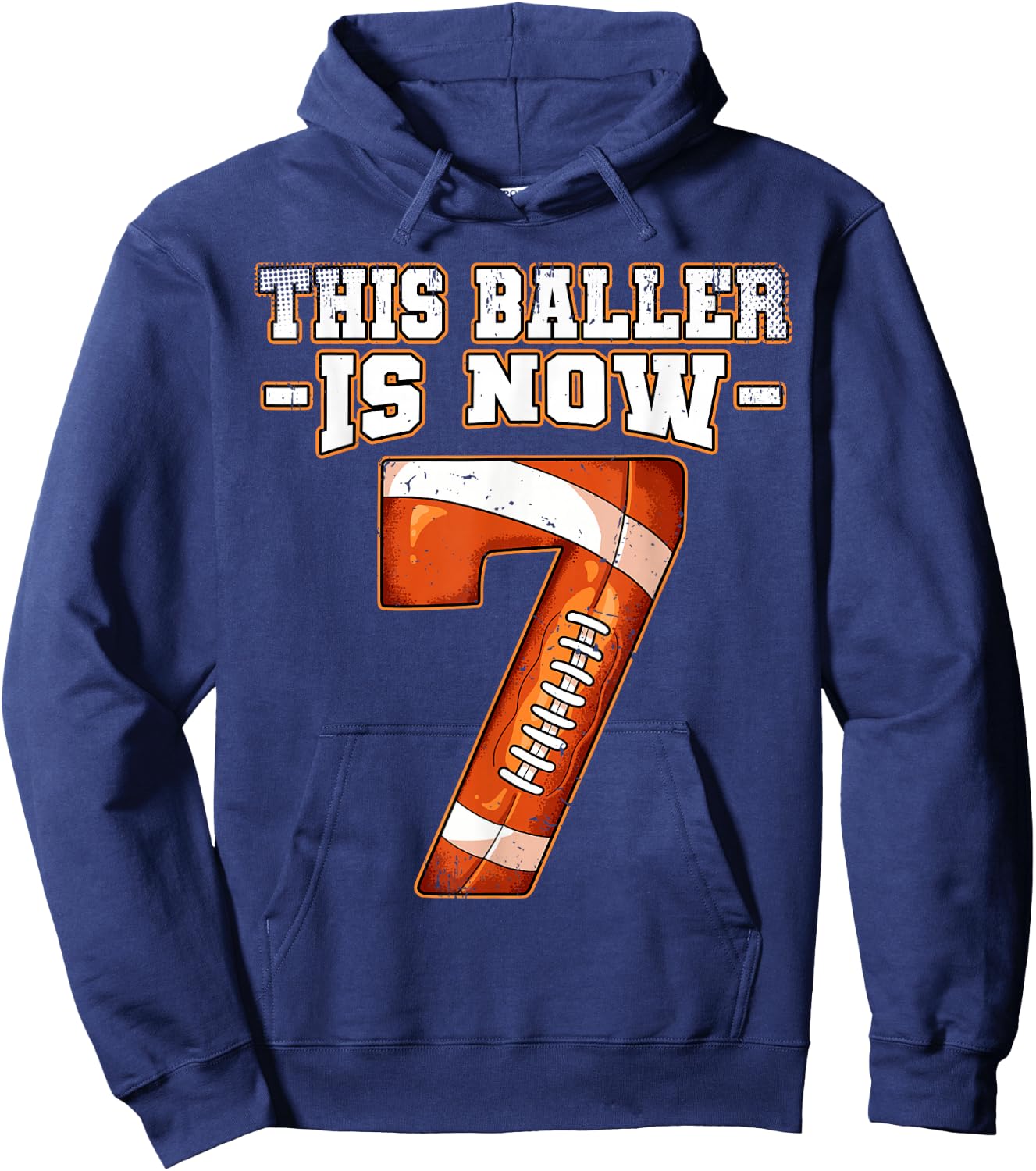 7th Birthday Football Hoodie - Hoodie | Navy