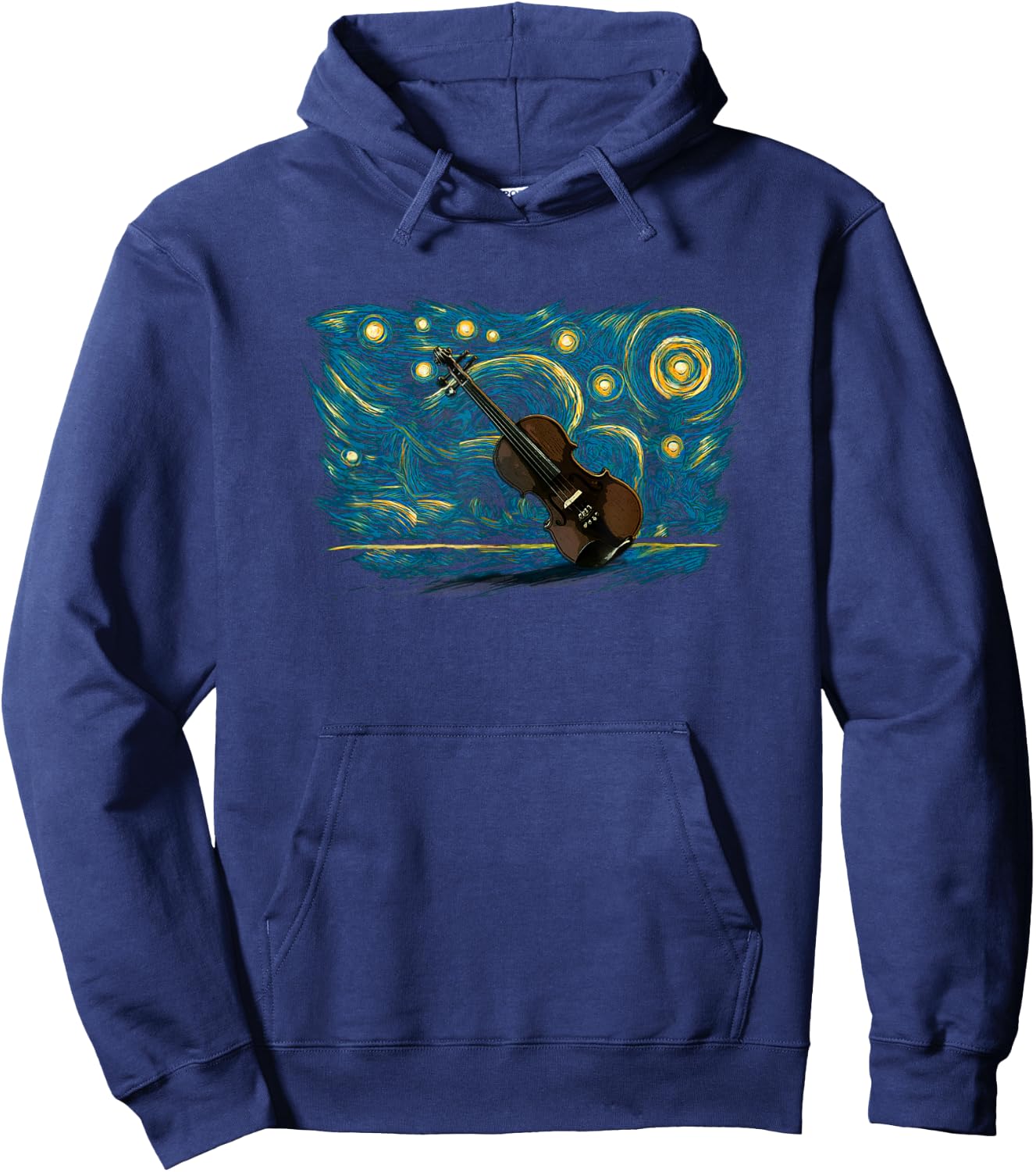 Retro Vintage Style Fiddle Hoodie - Hoodie | Navy