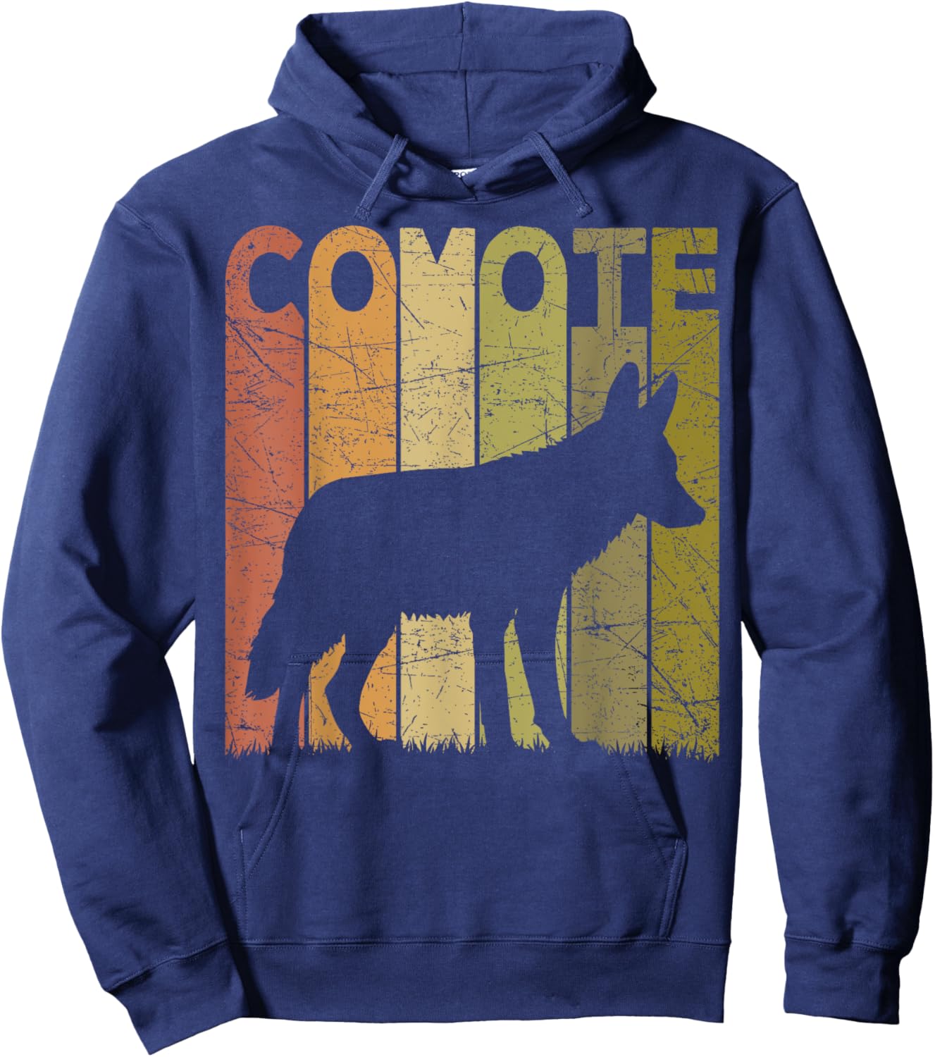 Coyote Vintage Wild Animal Retro Coyote Hunter Hoodie - Hoodie | Navy